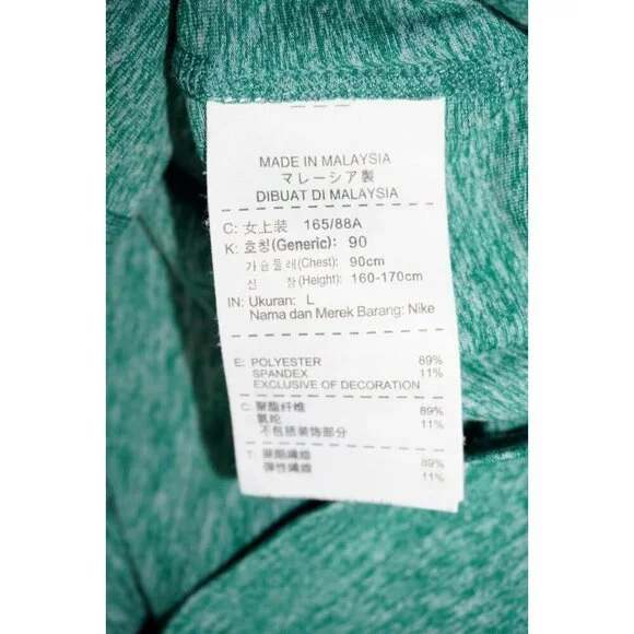 Nike Large Running Hoodie Teal Thumb Loop Finger Covers Pullover L - Picture 13 of 13